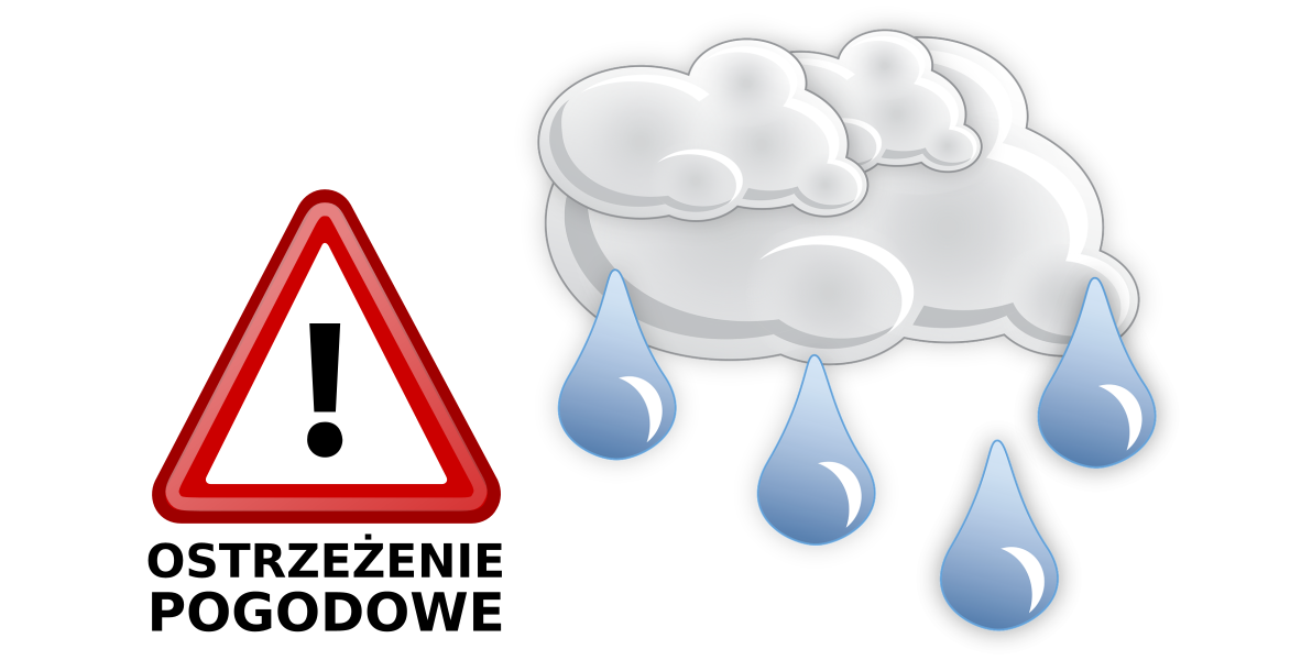 KOMUNIKAT - OSTRZEŻENIE: Silny deszcz z burzami