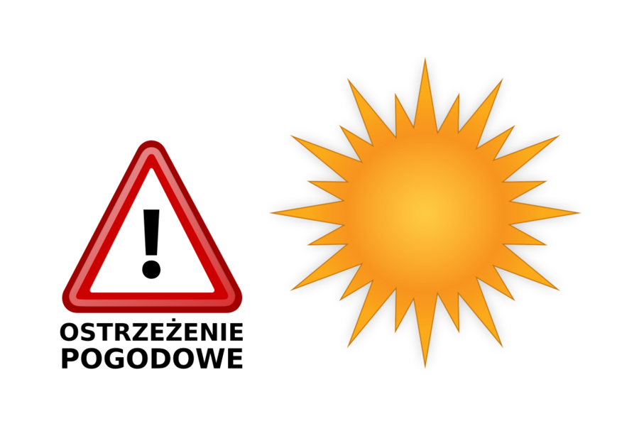 Obraz dla aktualności o tytule: KOMUNIKAT - OSTRZEŻENIE: upał 
