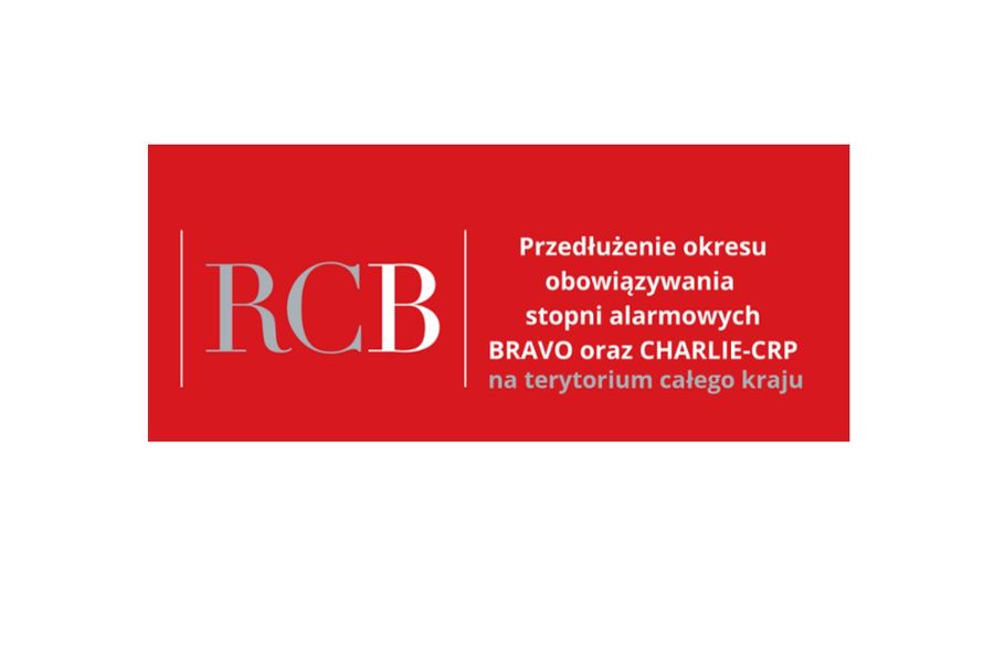 Obraz dla aktualności o tytule: Przedłużenie stopni alarmowych  BRAVO i CHARLIE-CRP