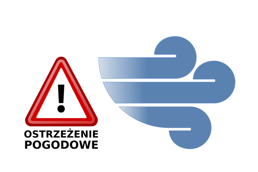 Obraz dla aktualności o tytule: KOMUNIKAT - OSTRZEŻENIE: silny wiatr