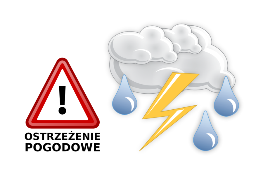 Obraz dla aktualności o tytule: KOMUNIKAT - OSTRZEŻENIE: Burze