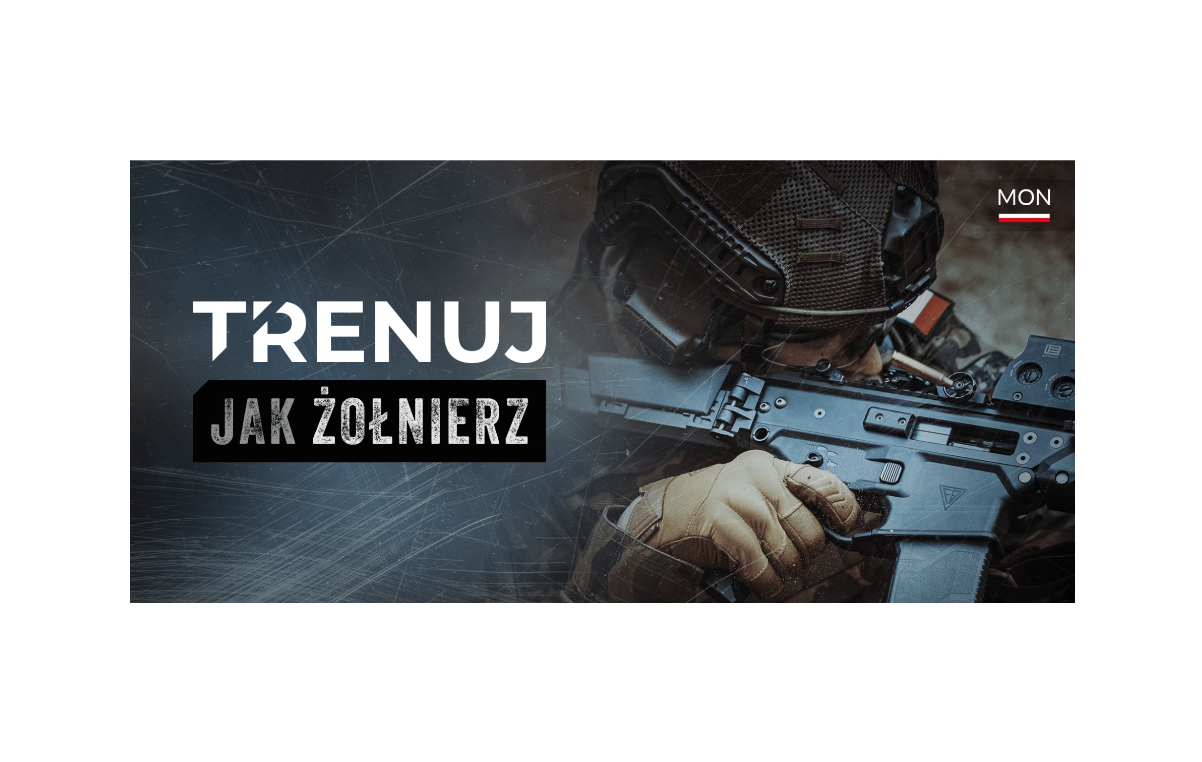 plakat z napisem "Trenuj jak żołnierz" MON